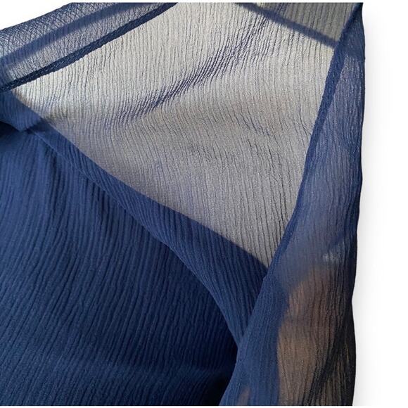 Haute Hippie Silk Ruffled Halter Top Blouse Sz S Dark Blue Feminine Minimalist - Picture 8 of 11